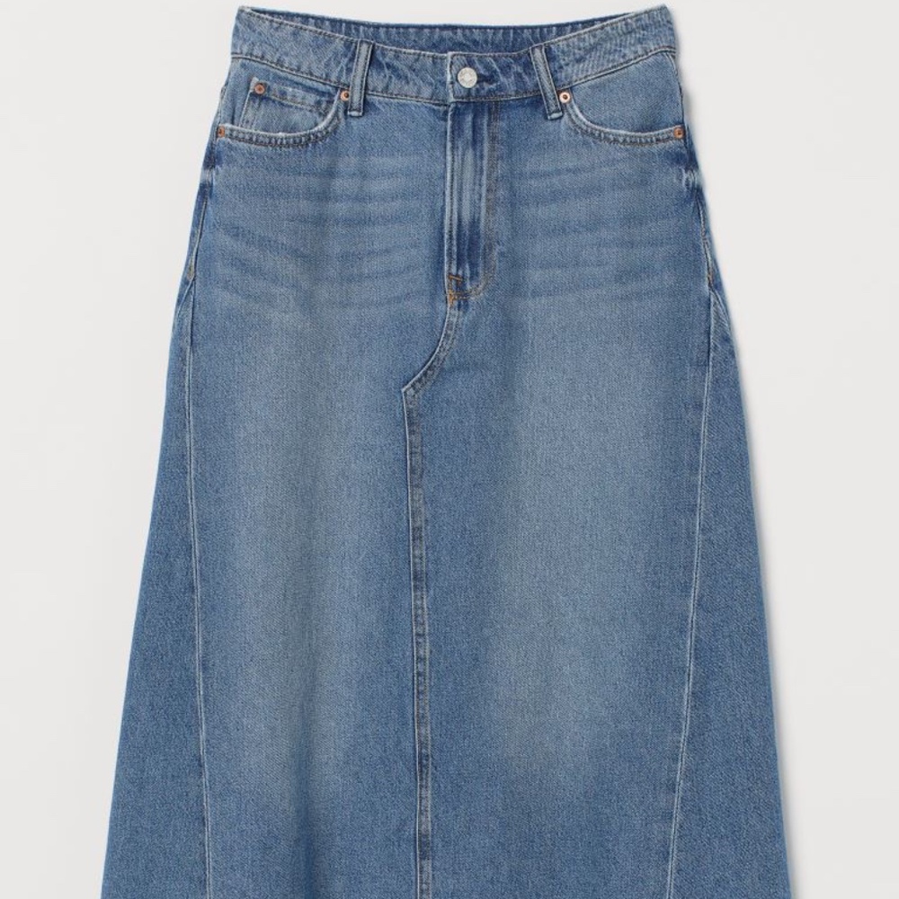 New H&M A-line Denim Midi Skirt Size 4